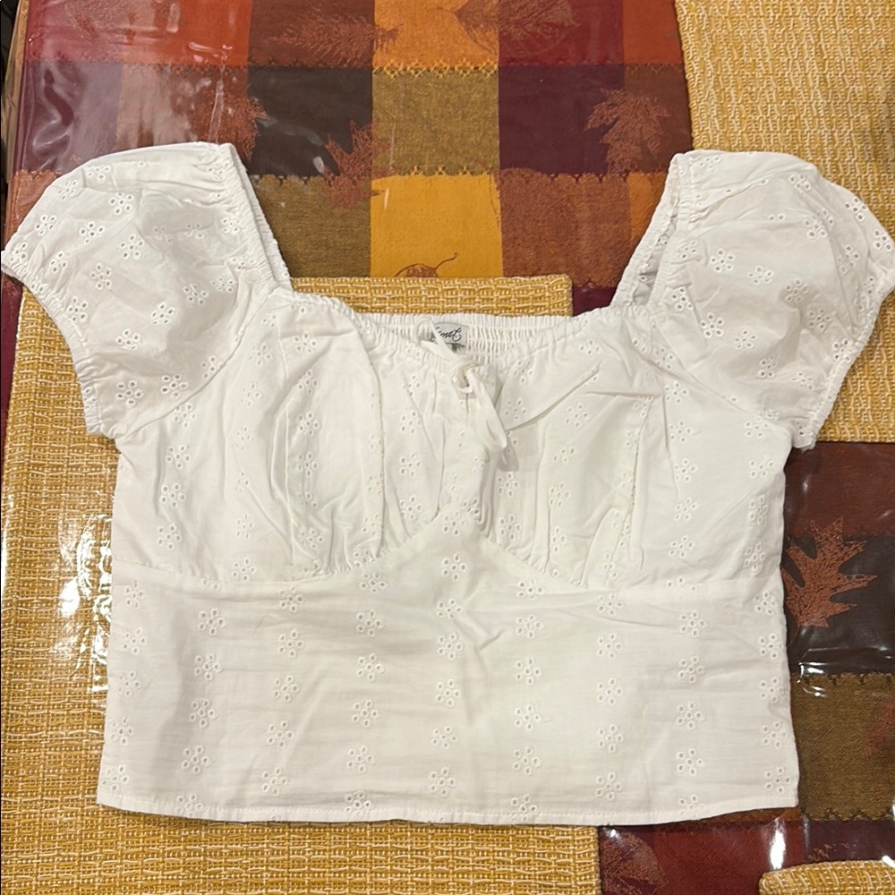 White Eyelet Women's Top